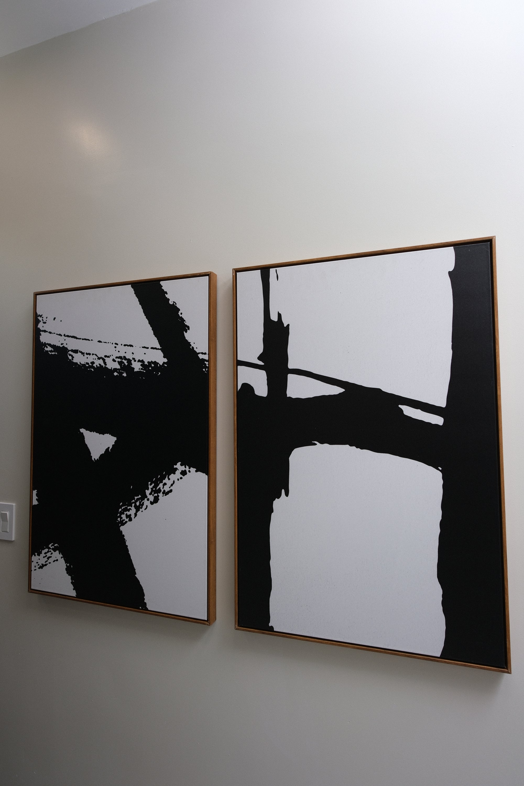 BLACK PAINT ABSTRACT NAT FRAME 24X36