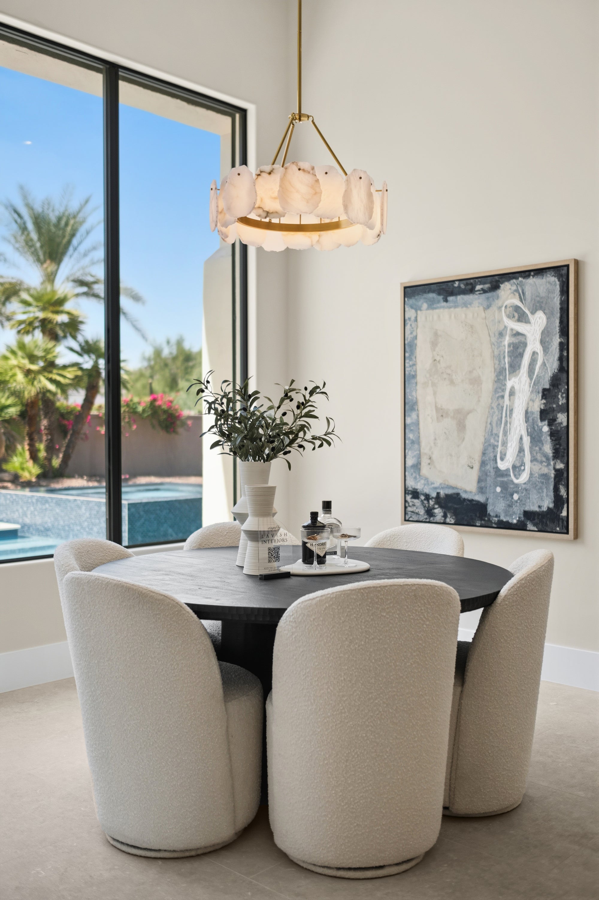 IVORY SWIVEL DINING CHAIR 1