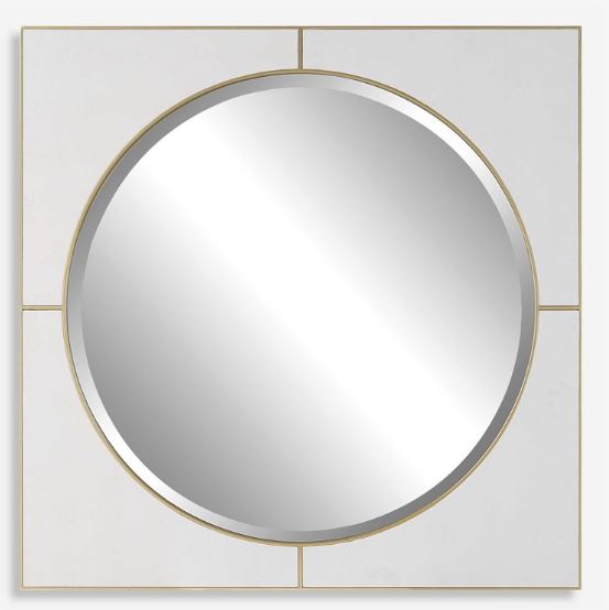 40IN WHITE SQUARE MIRROR 3