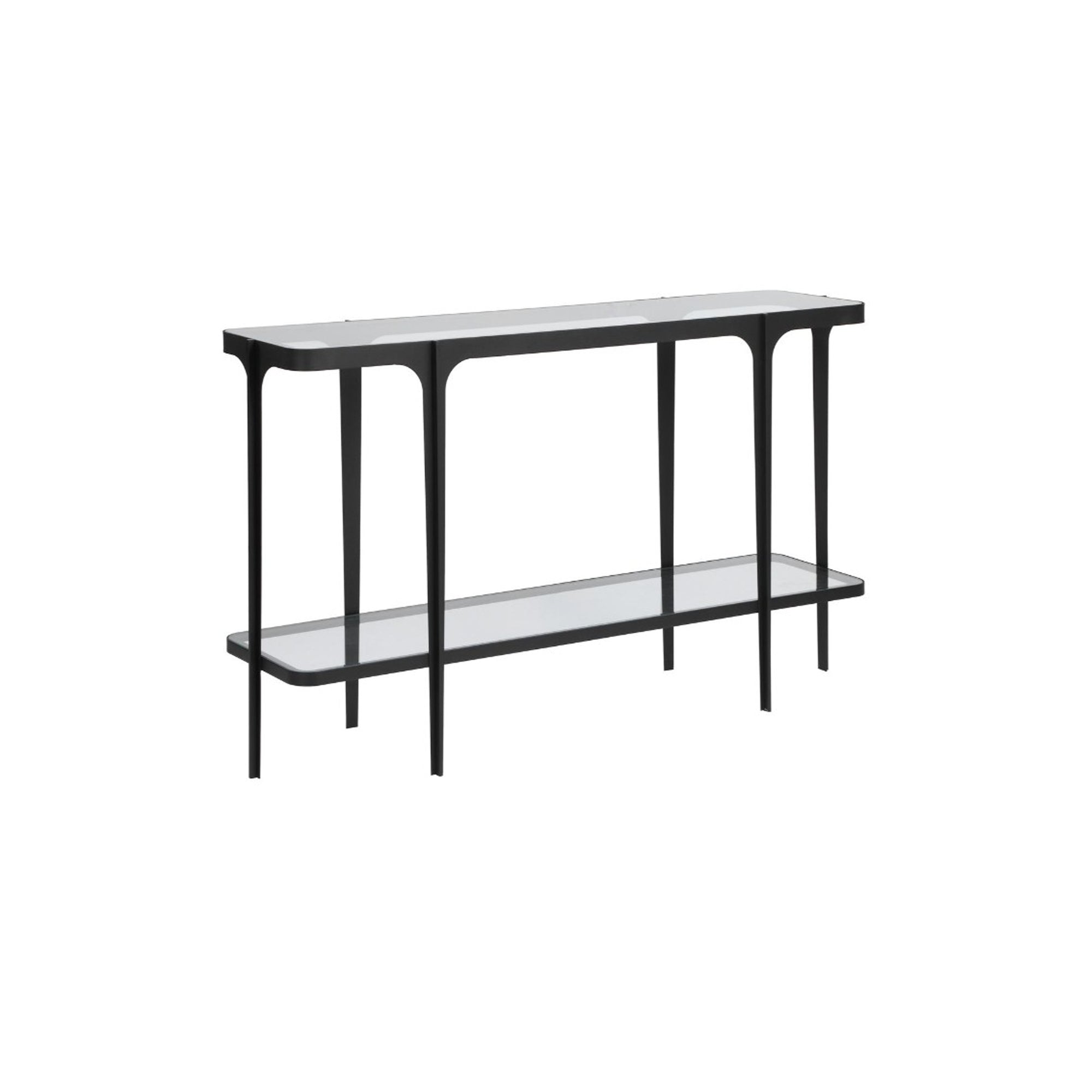 53"L TWO TIER GLASS CONSOLE TABLE