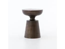 14"R ANTIQUE RUST END TABLE