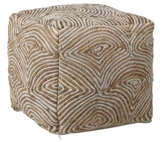 BEIGE NATURAL SWIRL POUF