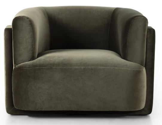 VELVET OLIVE GREEN ACCENT CHAIR