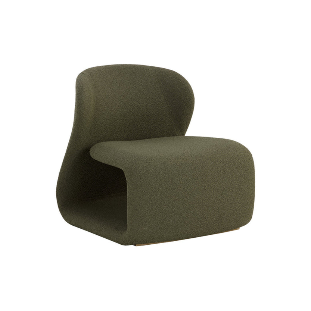 GREEN BOUCLE LOUNGE CHAIR A