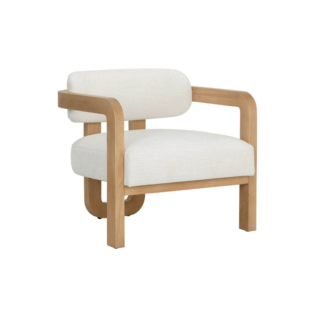 IVORY FABRIC LOUNGE CHAIR B