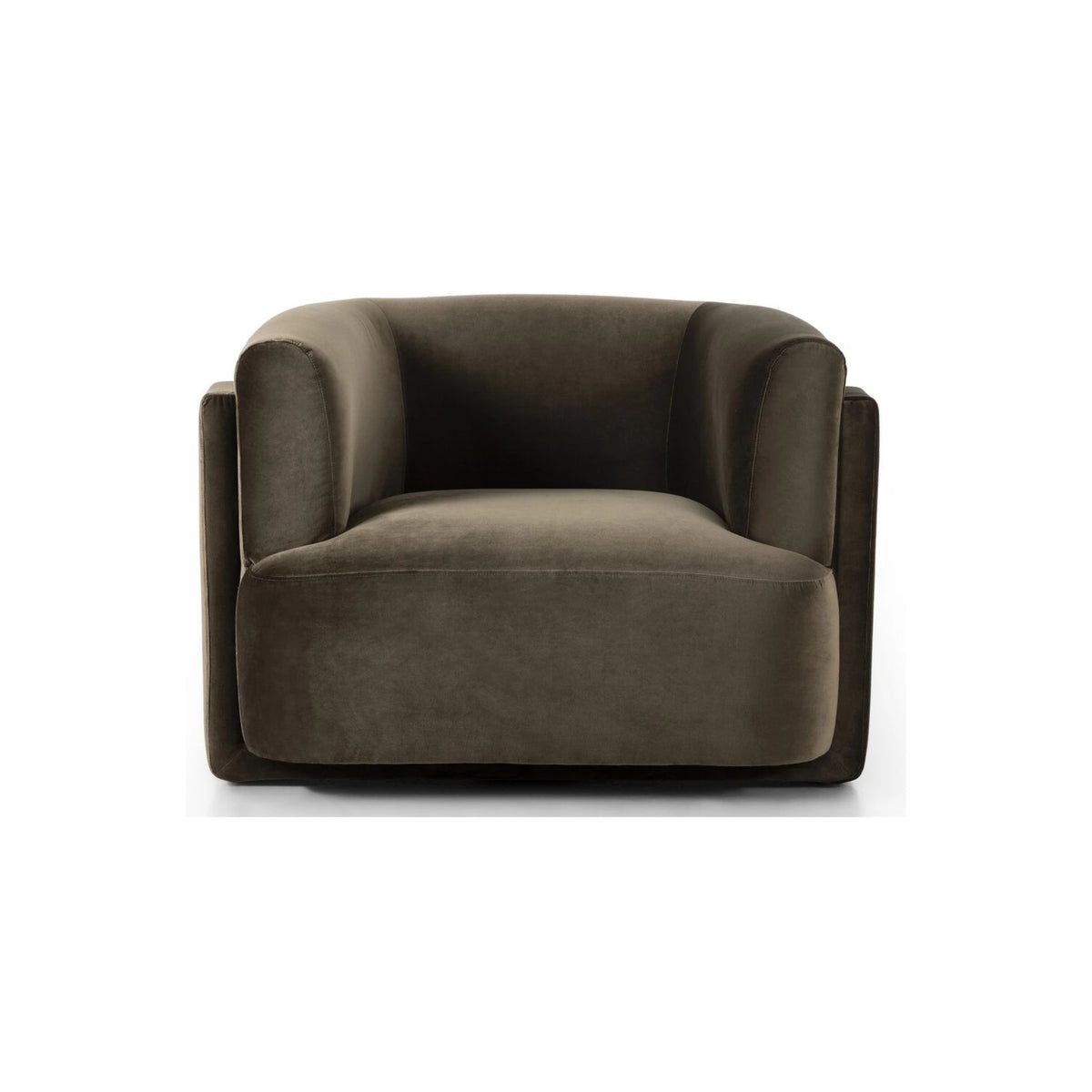 VELVET OLIVE GREEN ACCENT CHAIR A