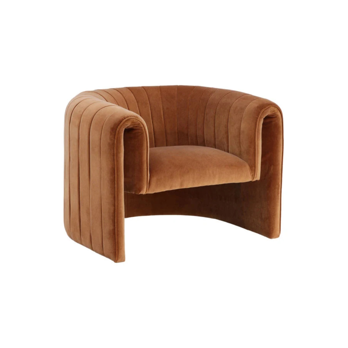 BROWN VELVET OCCASIONAL CHAIR A