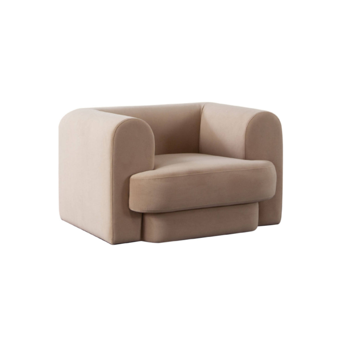 CAMEL VELVET ACCENT CHAIR OB