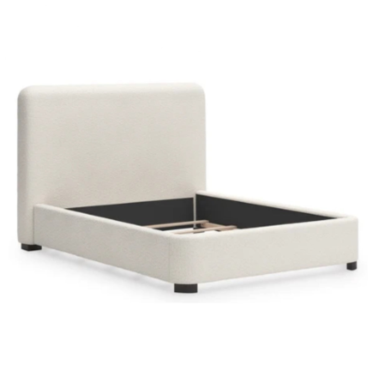 55"H BEIGE UPHOLSTERED KING BED