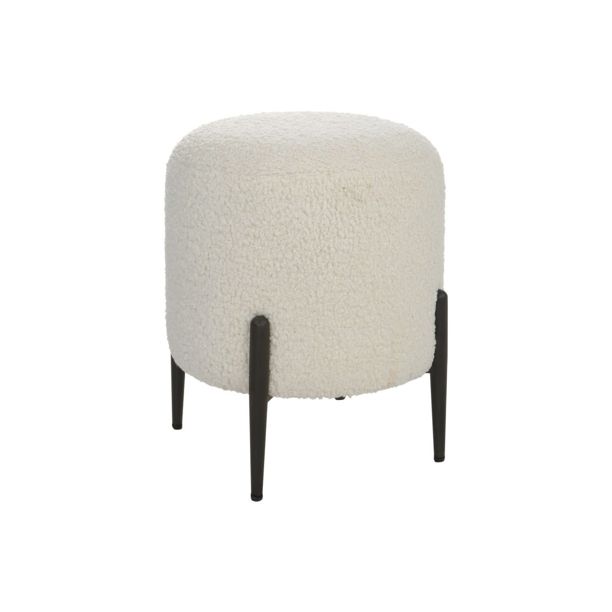 WHITE BOUCLE OTTOMAN A