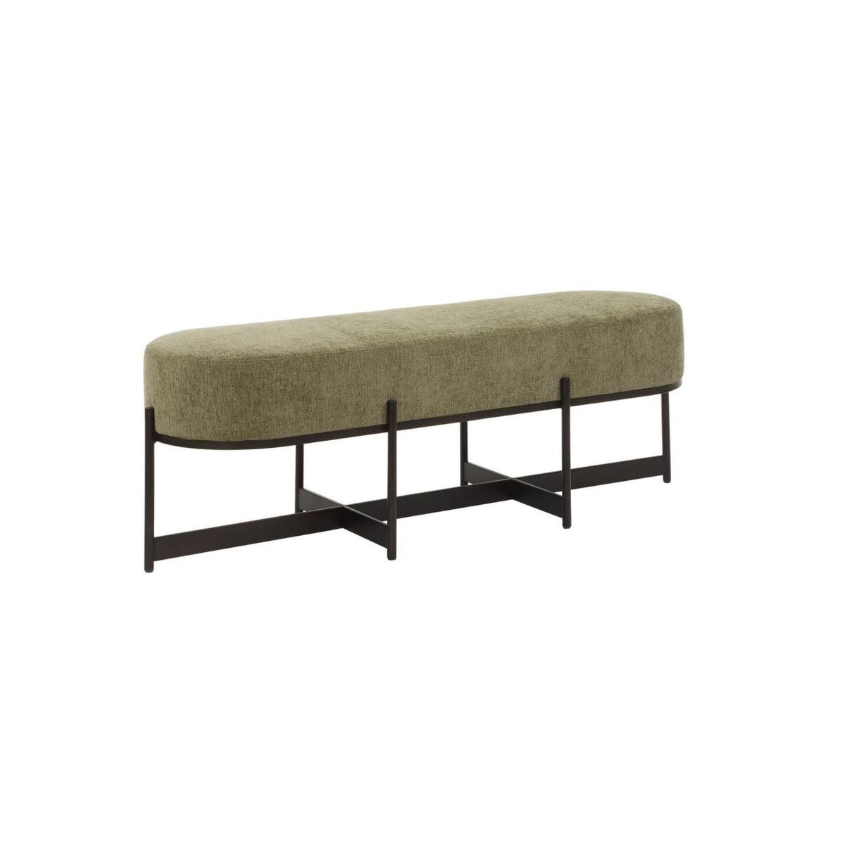 57"L PLUSH GREEN BENCH
