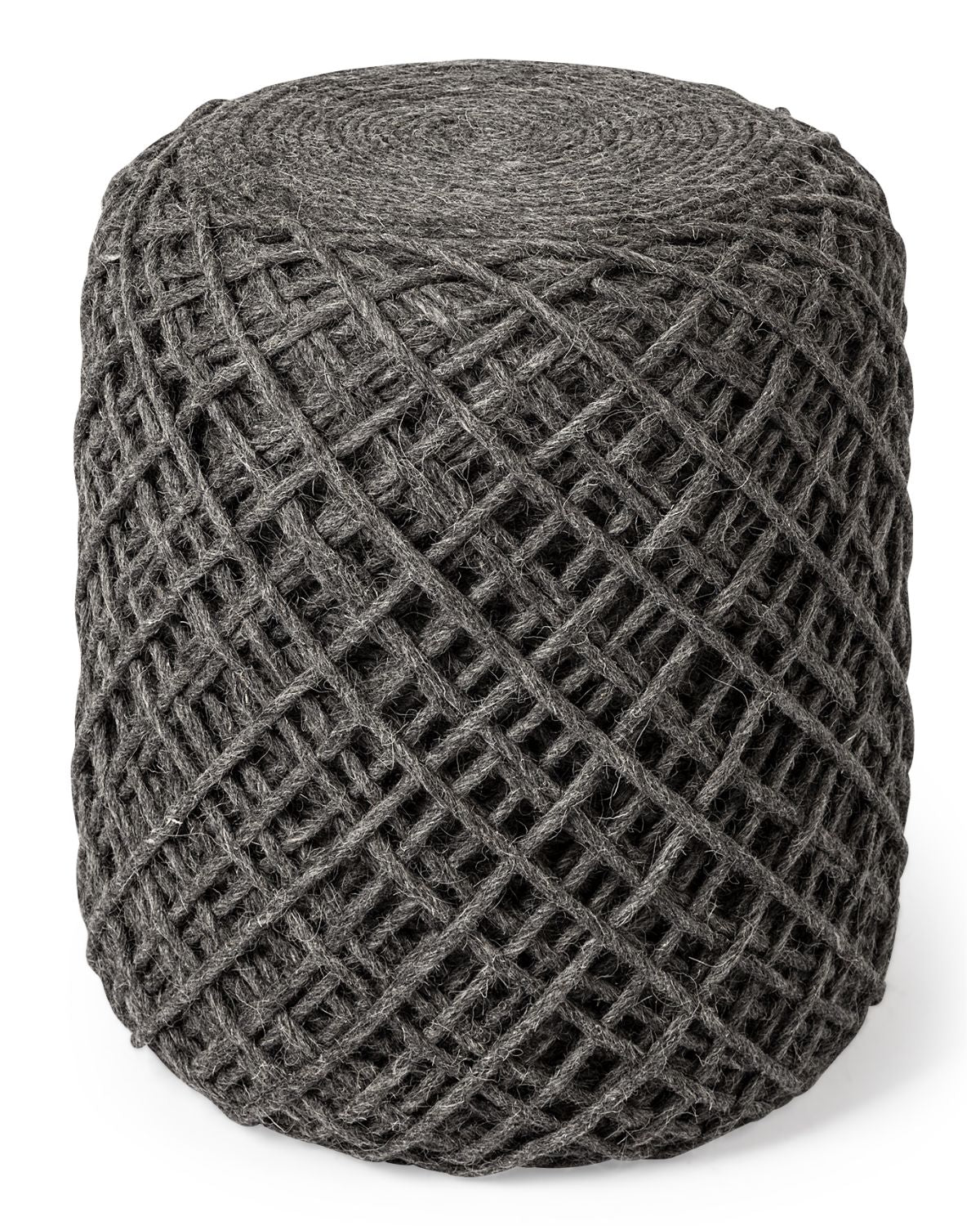 GREY JUTE POUF