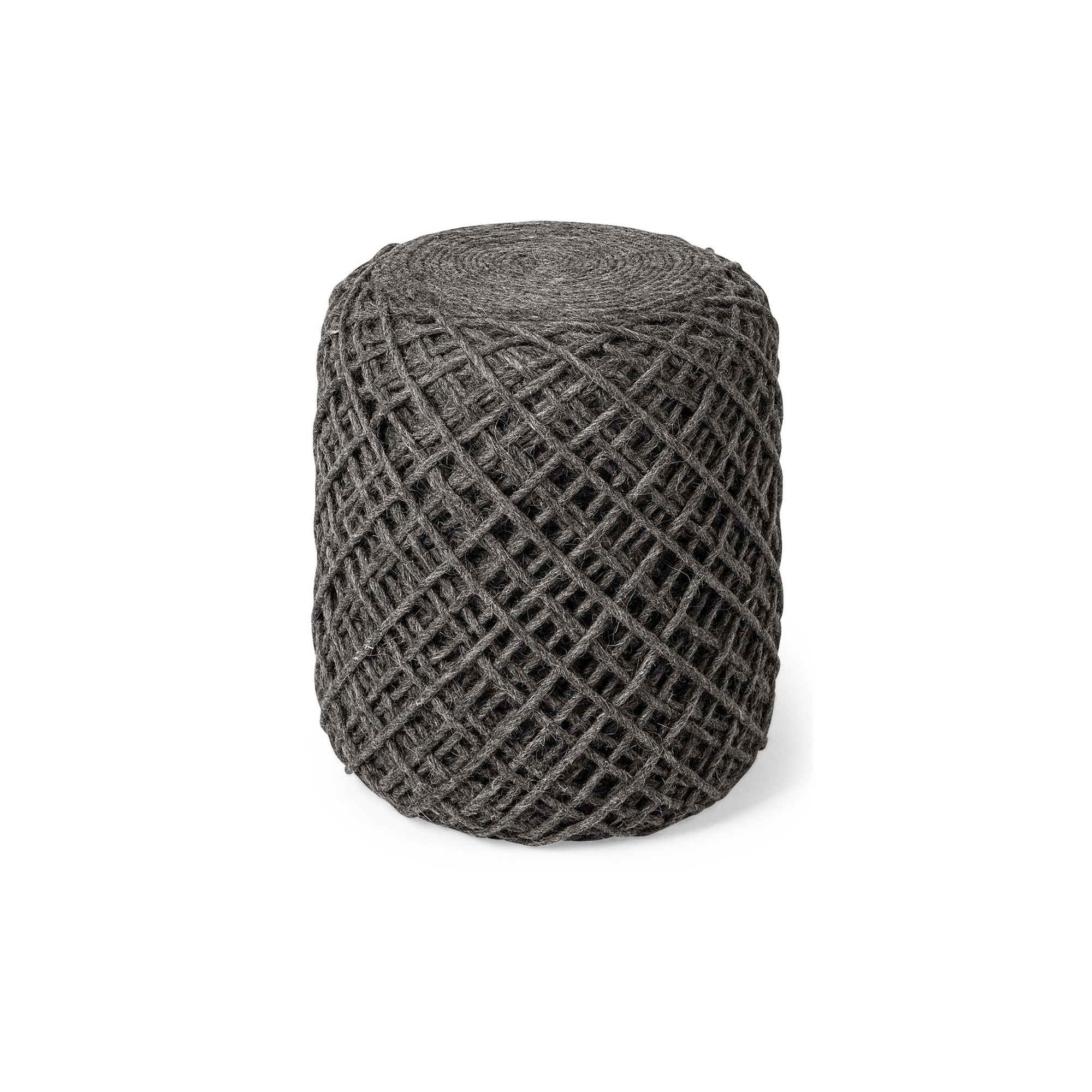 GREY JUTE POUF 2