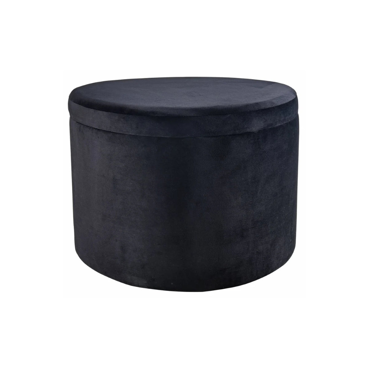 BLACK VELVET STORAGE OTTOMAN A