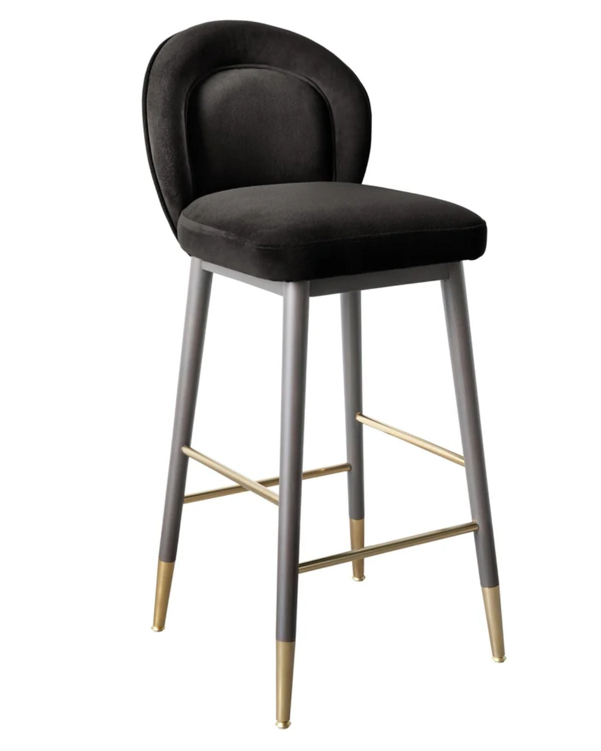 40.6"H CHARCOAL VELVET BARSTOOL 3