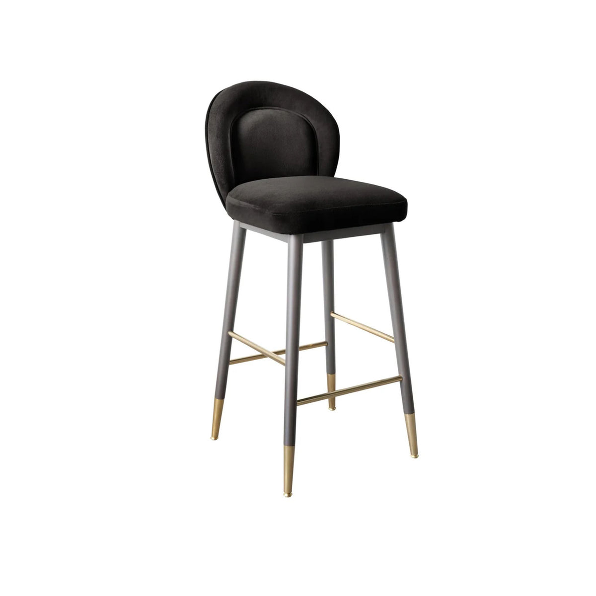 40.6"H CHARCOAL VELVET BARSTOOL C
