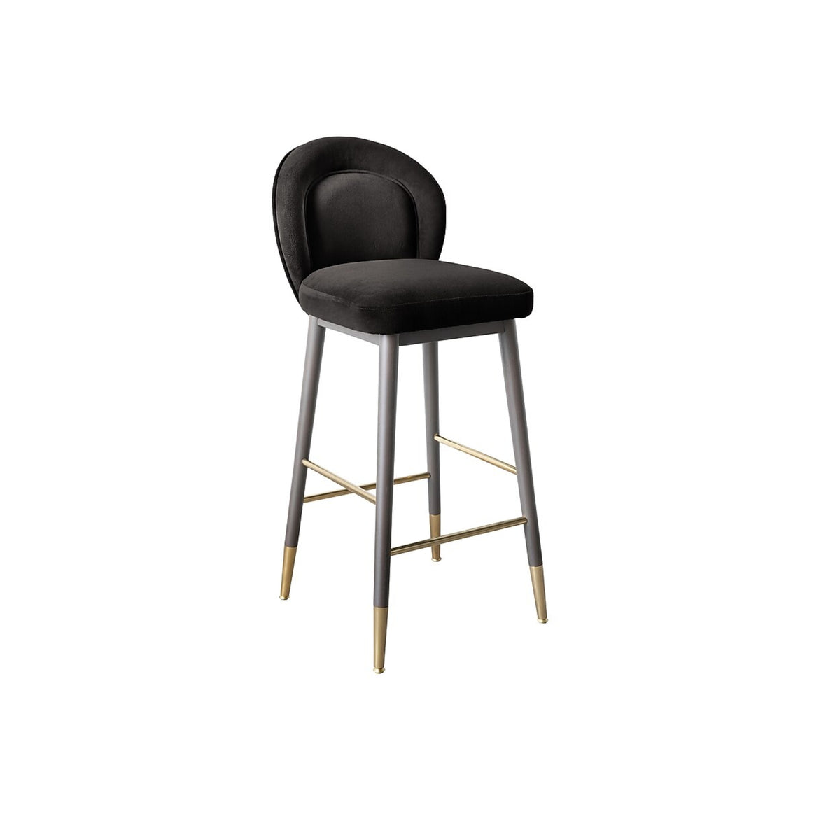 36.6"H CHARCOAL VELVET COUNTERSTOOL C