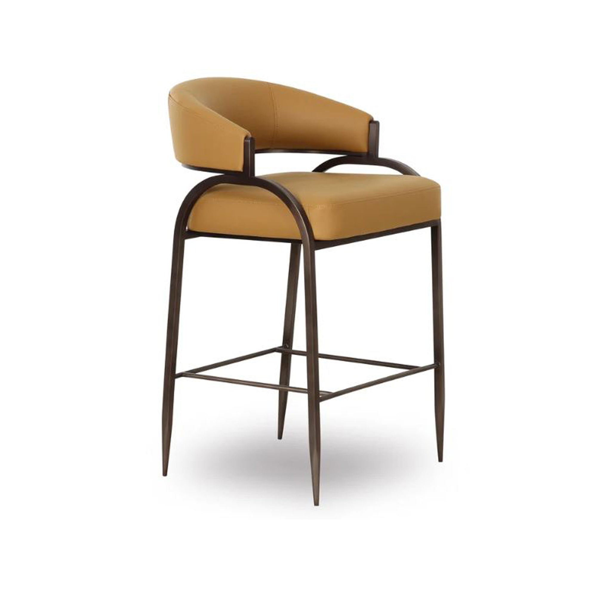 CAMEL LEATHER COUNTER STOOL 8