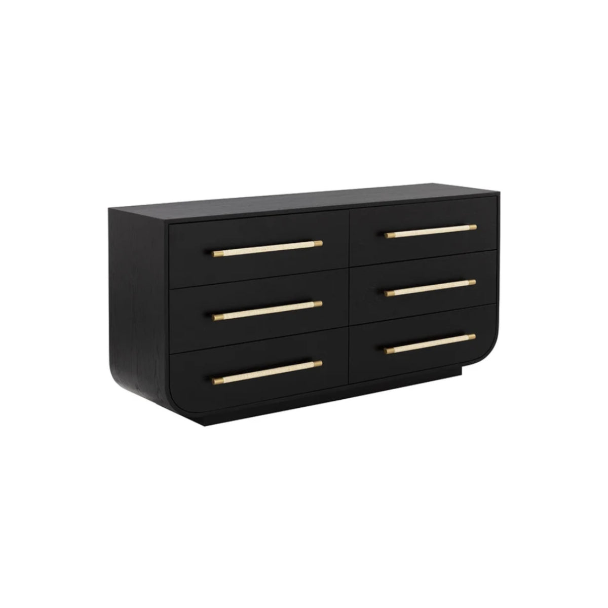 68"L BLACK DRESSER 6-DRW