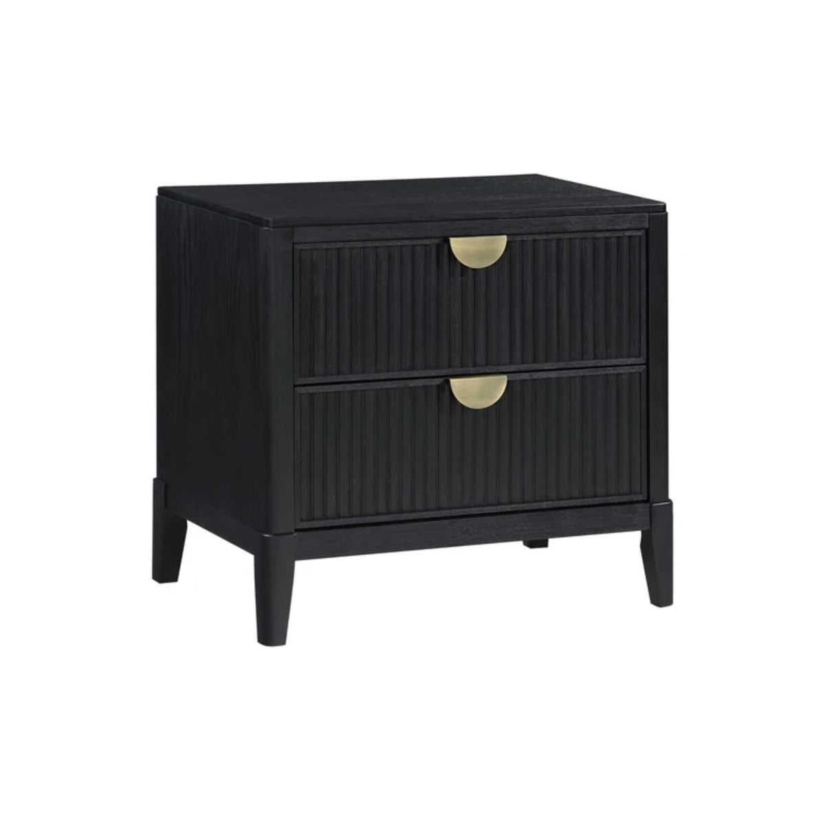 28"L BLACK RIBBED NIGHTSTAND B
