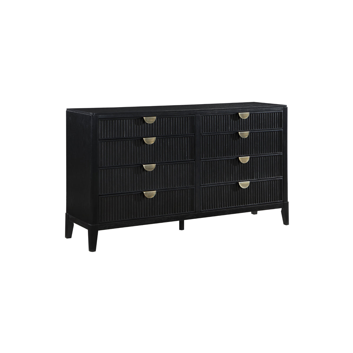 66"L BLACK RIBBED DRESSER