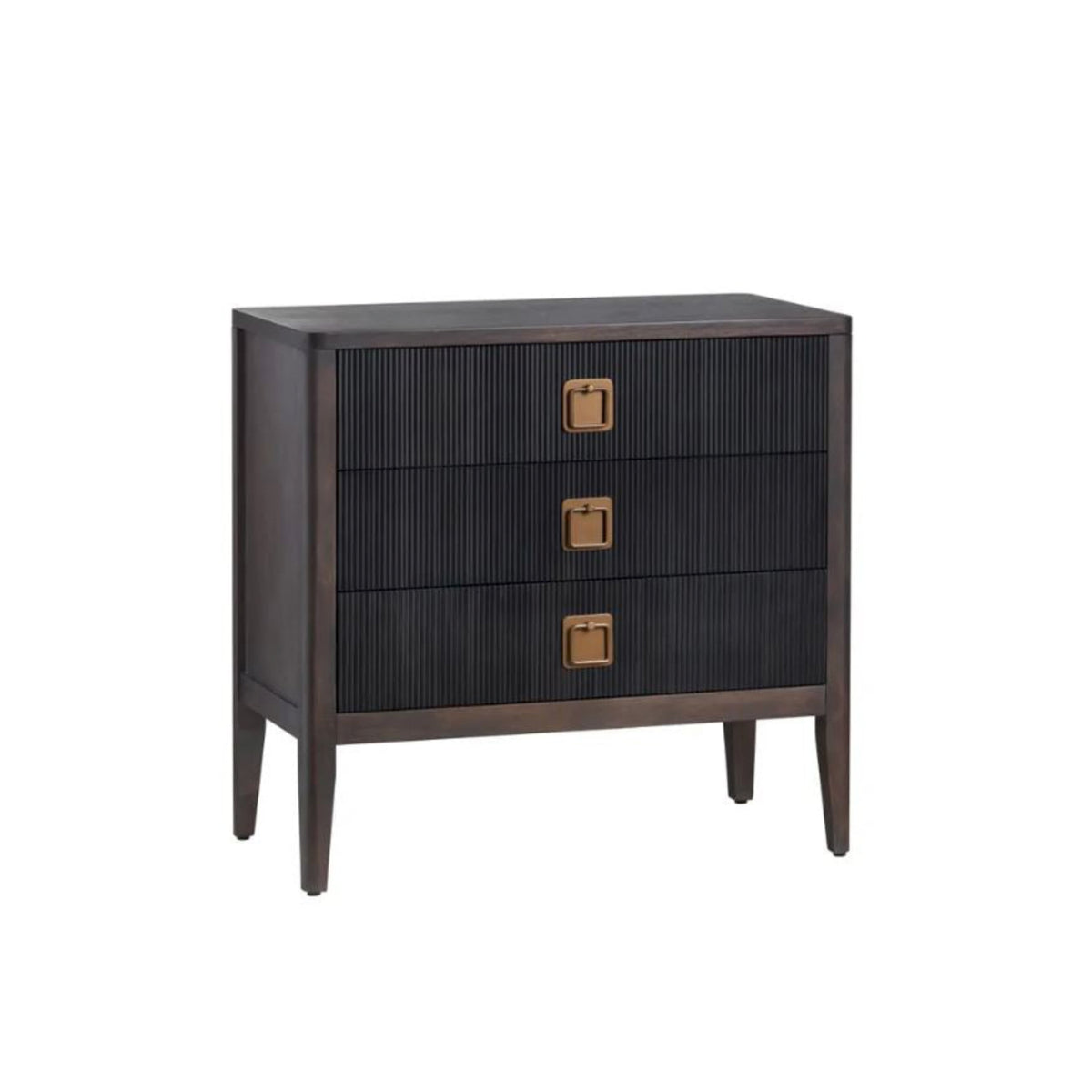 33.4"L 3-DRAWER CHEST, DARK BROWN