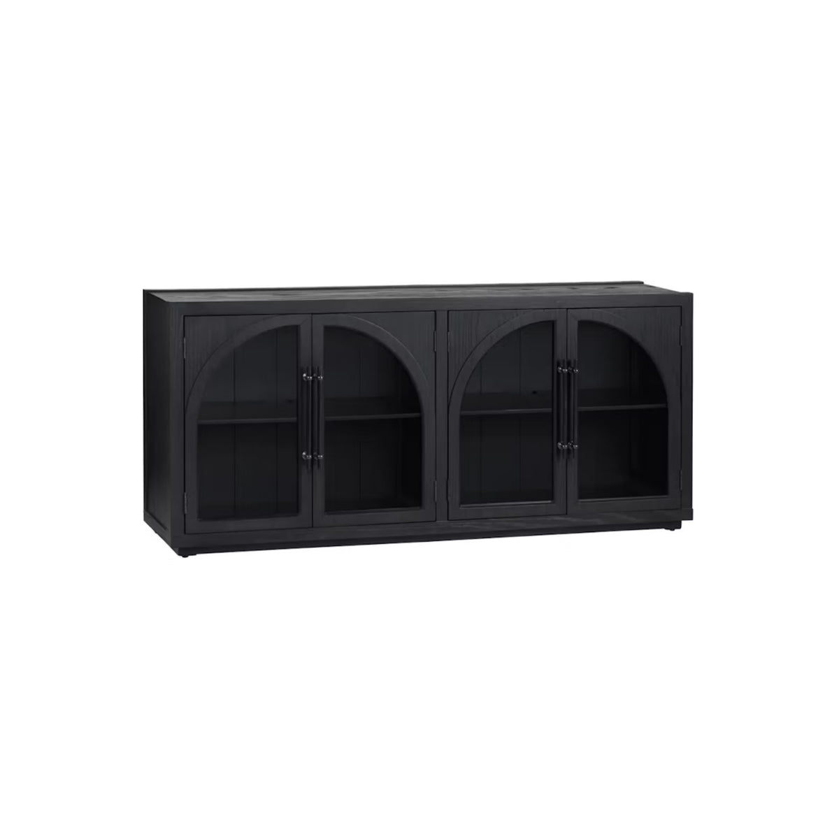 70"L BLACK SIDEBOARD W/ ARCH GLASS DOOR