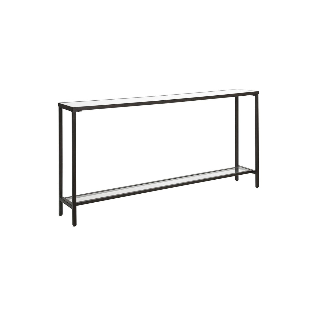 60"L STEEL &amp; GLASS CONSOLE TABLE