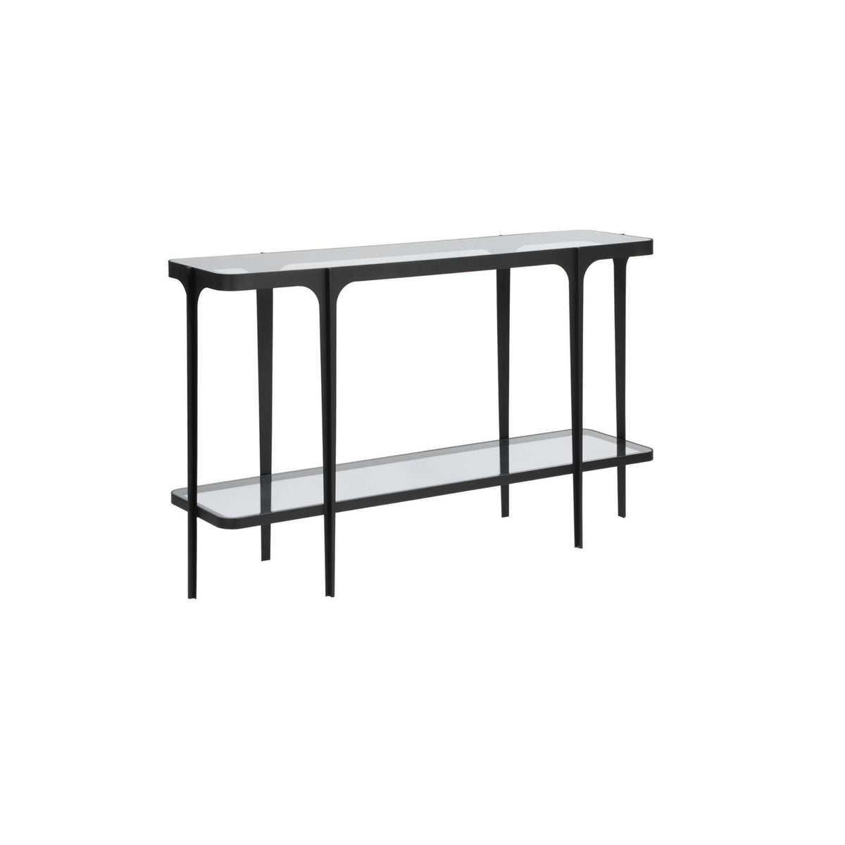 53"L TWO TIER GLASS CONSOLE TABLE GD2