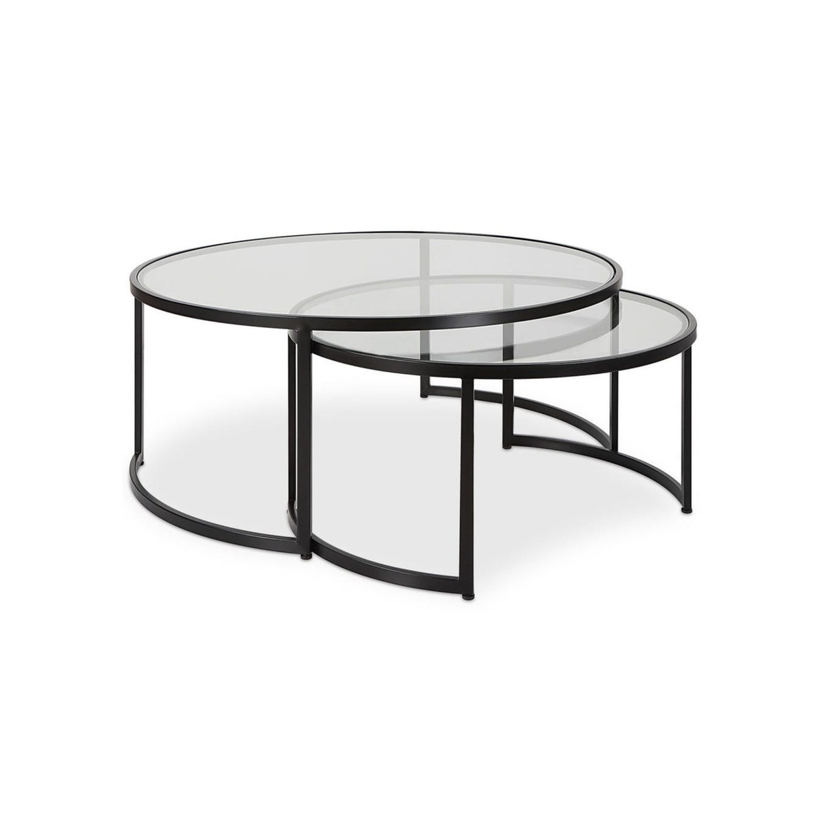 42"R BLACK NESTING COFFEE TABLE SET