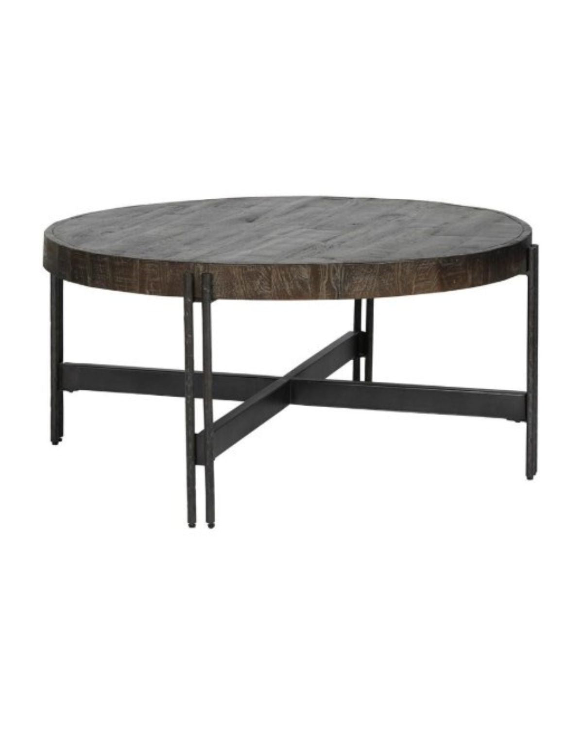 39"L COFFEE TABLE ROUND BROWN 1