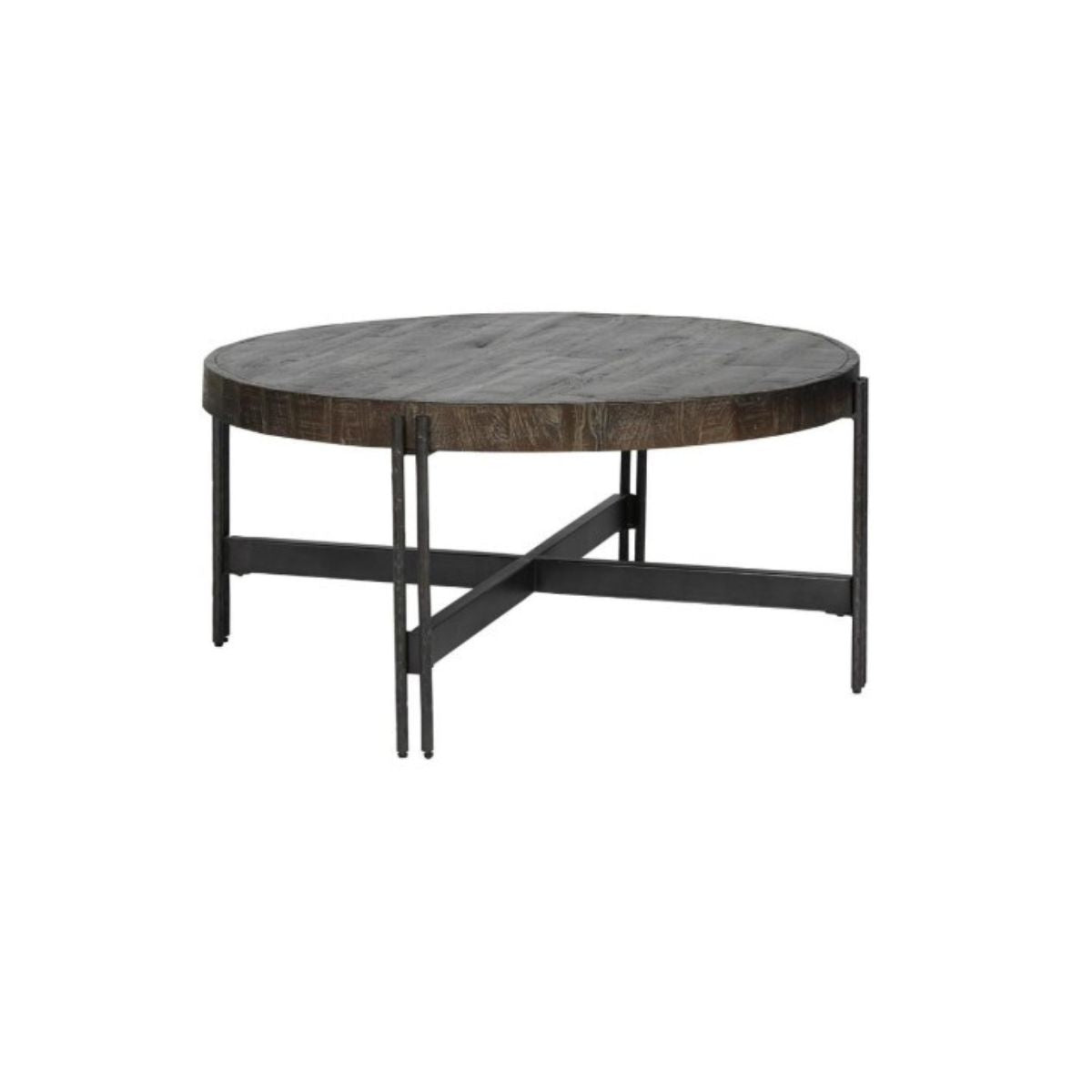 39"L COFFEE TABLE ROUND BROWN 2