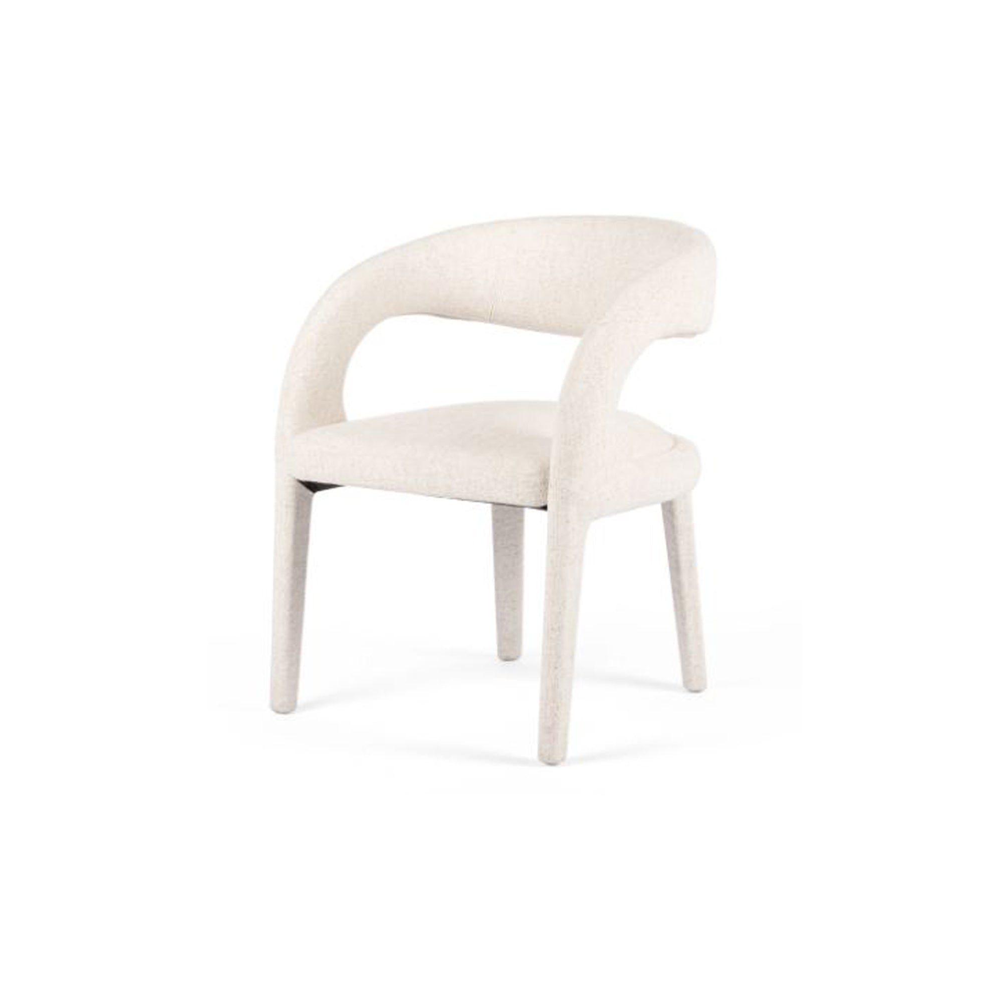 CURVE BACK WHITE DINING CHAIR 6