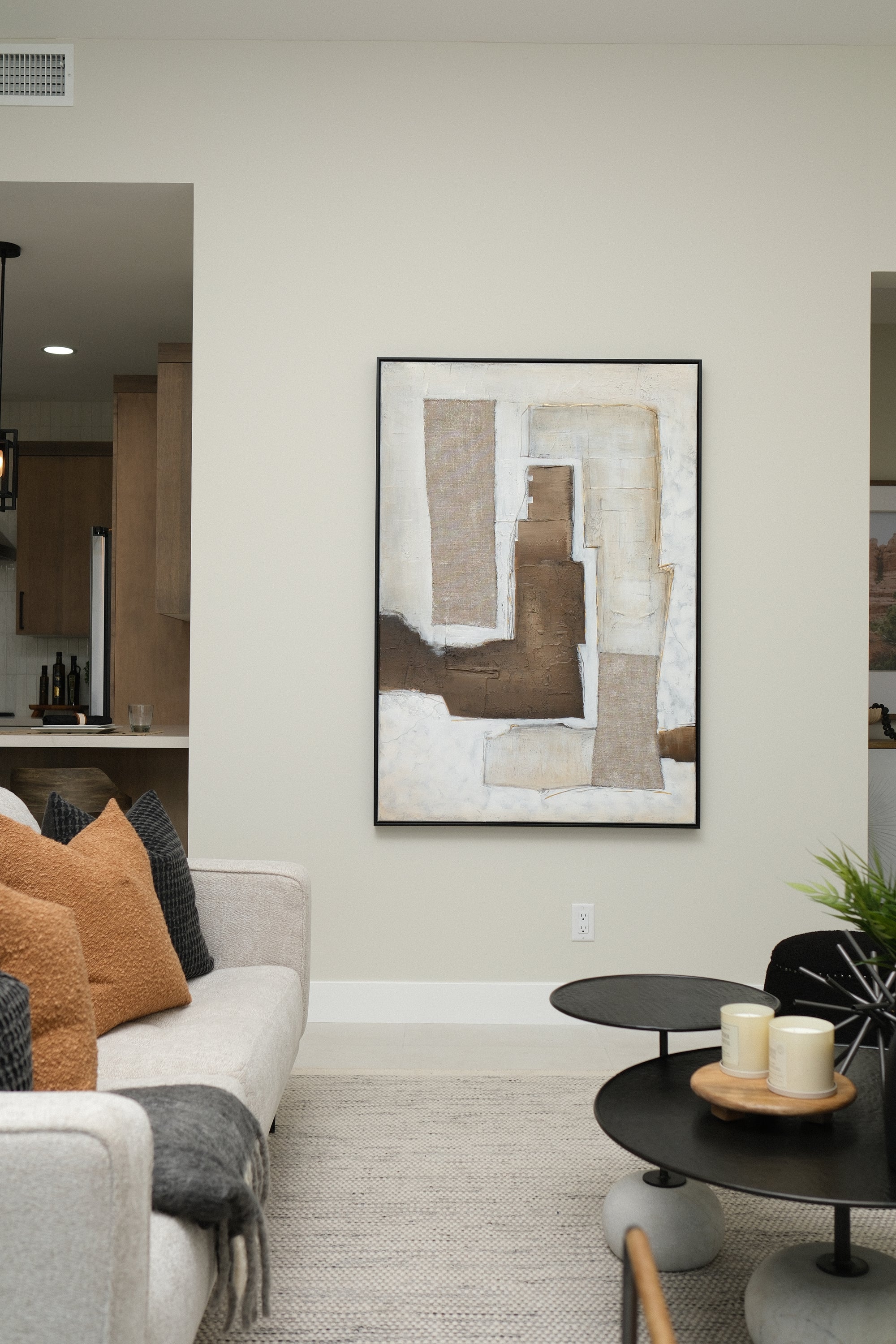 ABSTRACT CHOCO BROWN WALL ART 41X59