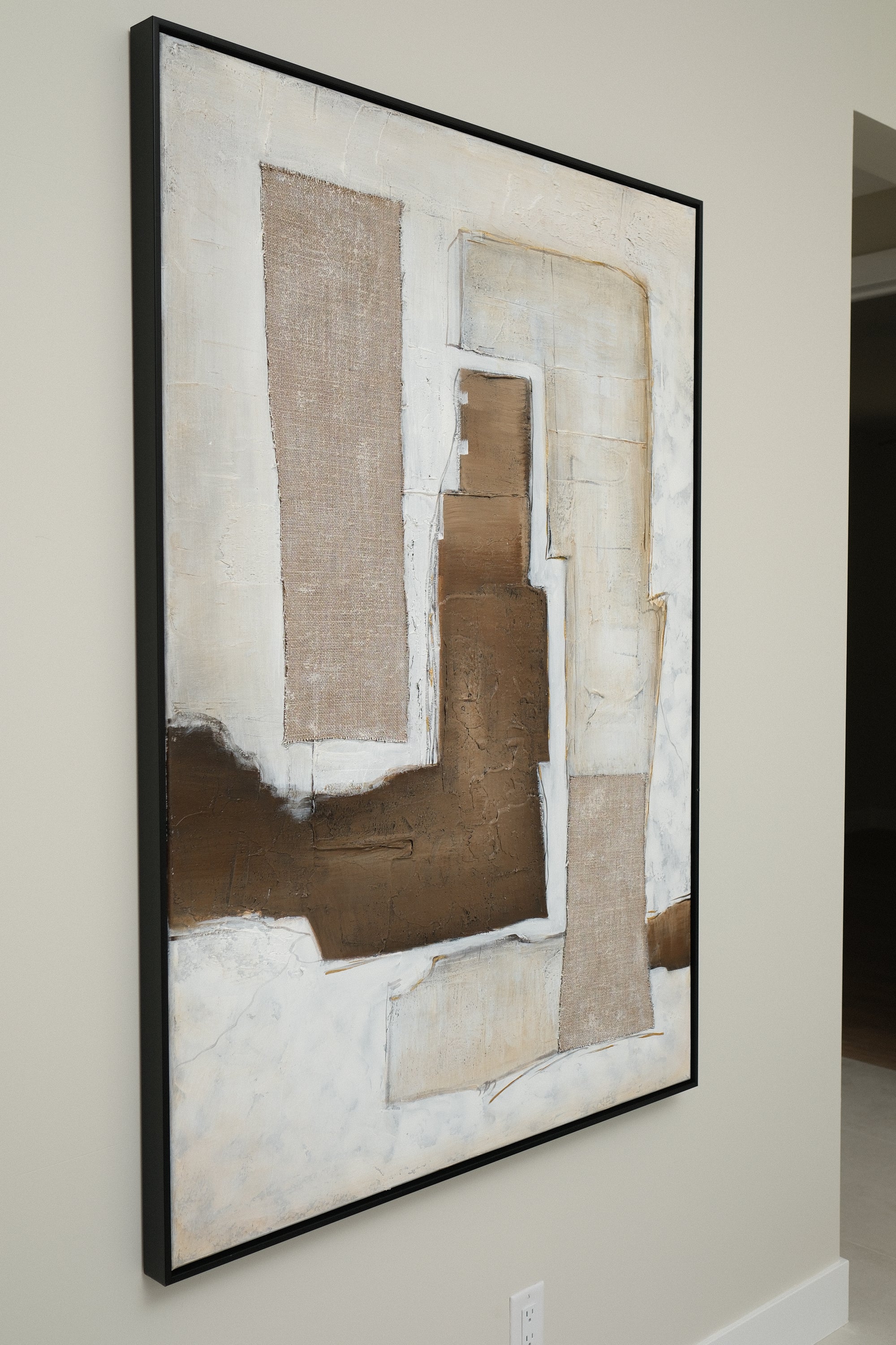 ABSTRACT CHOCO BROWN WALL ART 41X59
