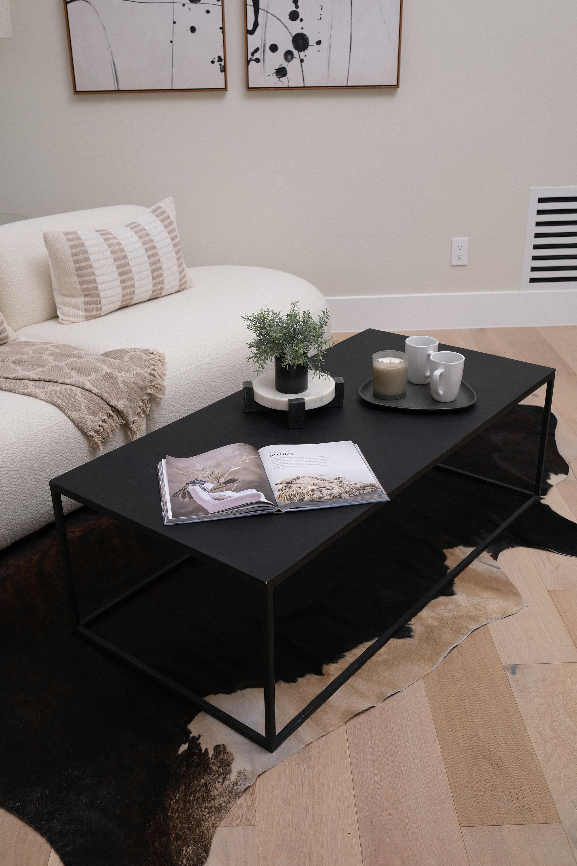 48"L INDUSTRIAL COFFEE TABLE BLK