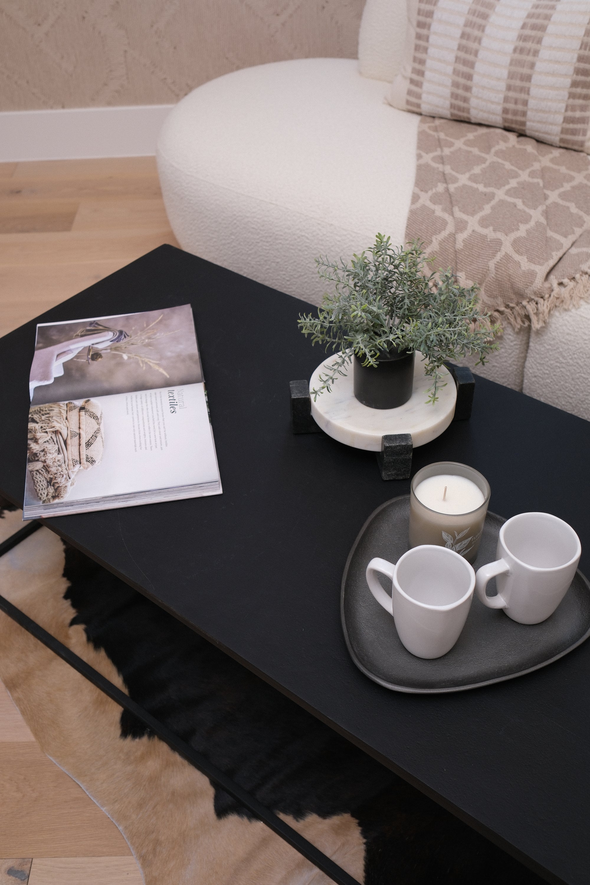 48"L INDUSTRIAL COFFEE TABLE BLK