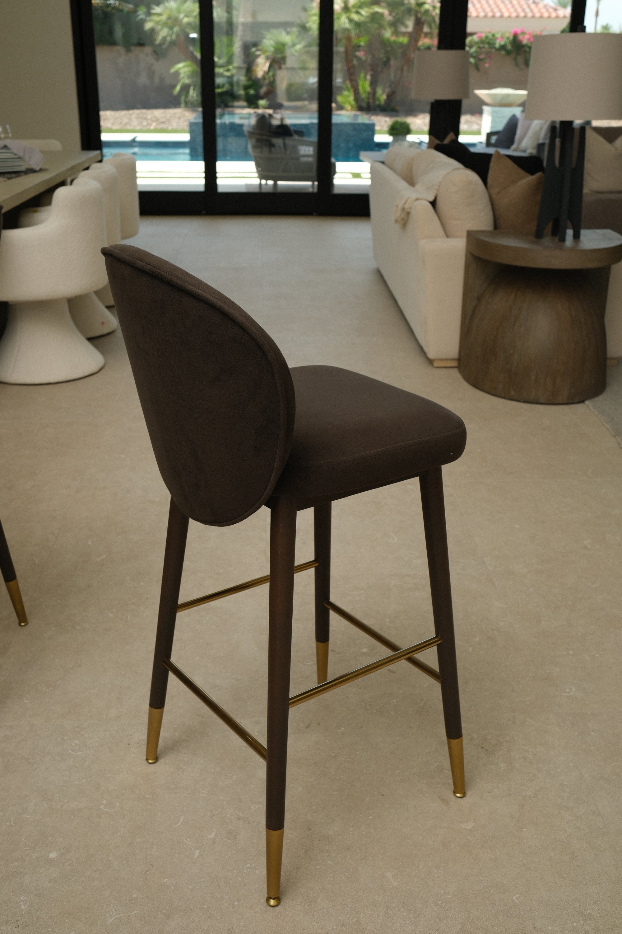 40.6"H CHARCOAL VELVET BARSTOOL 2