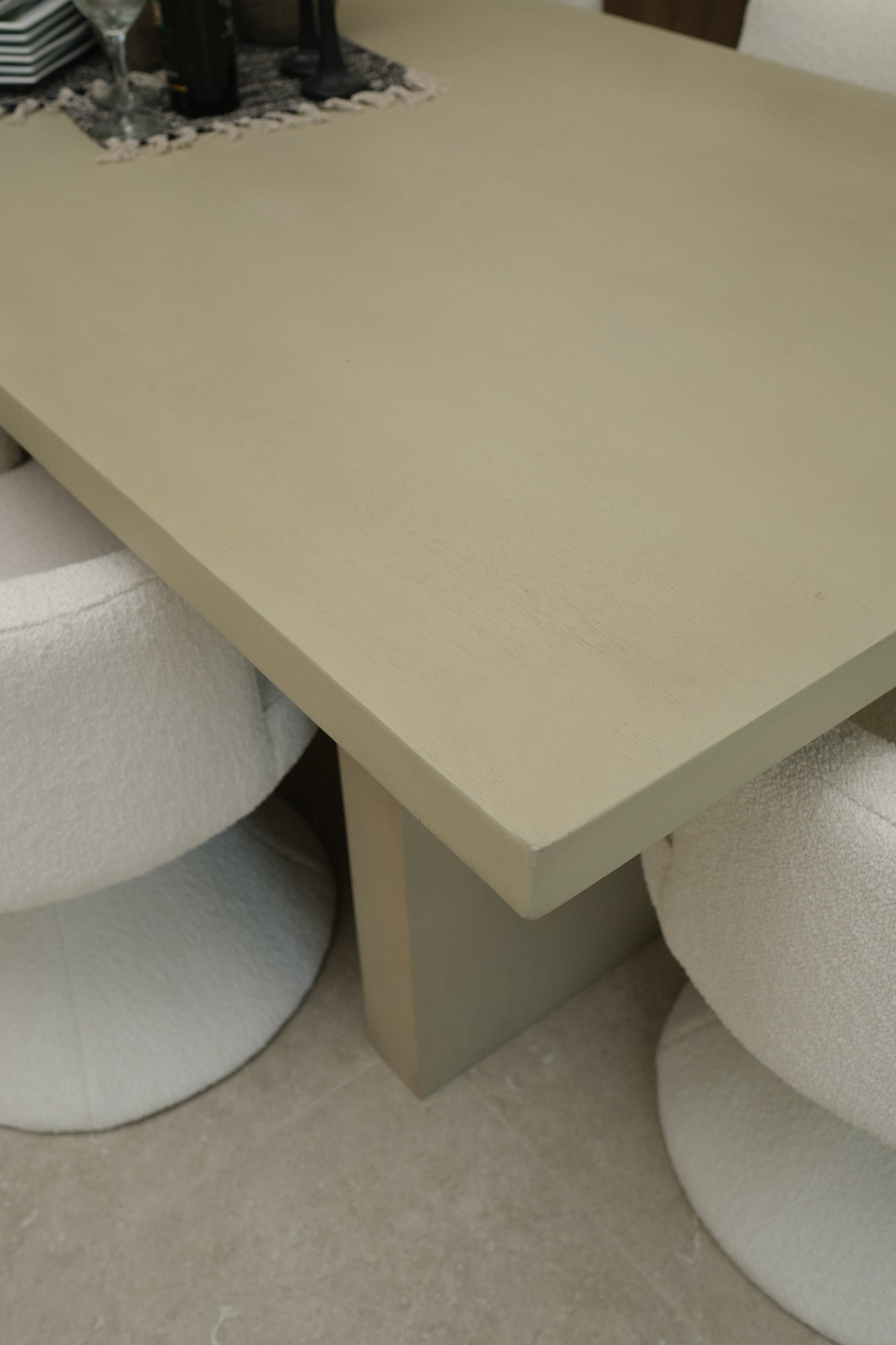 110"L POPLAR WOOD DINING TABLE NATURAL
