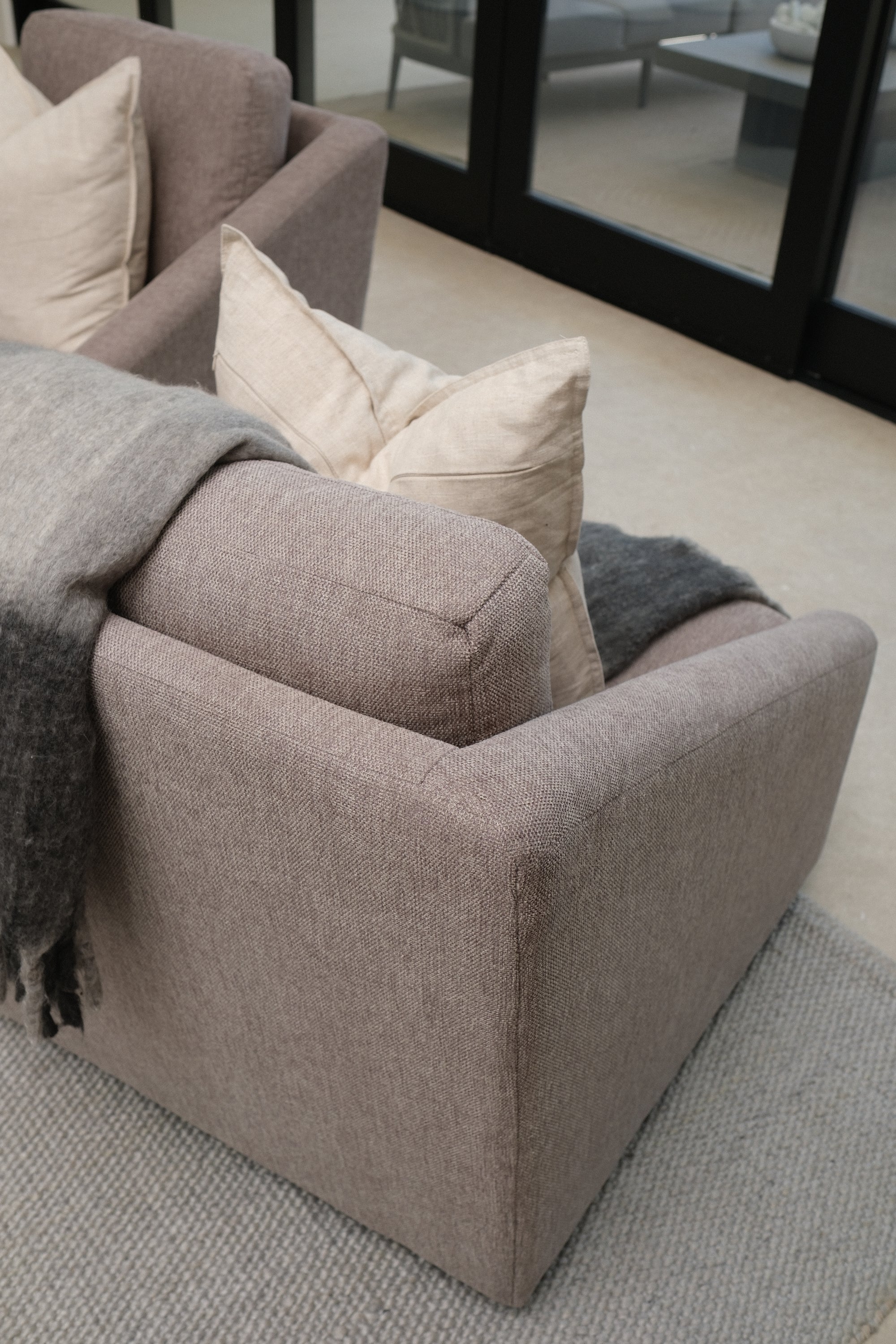 LIGHT BROWN SWIVEL ACCENT CHAIR 4