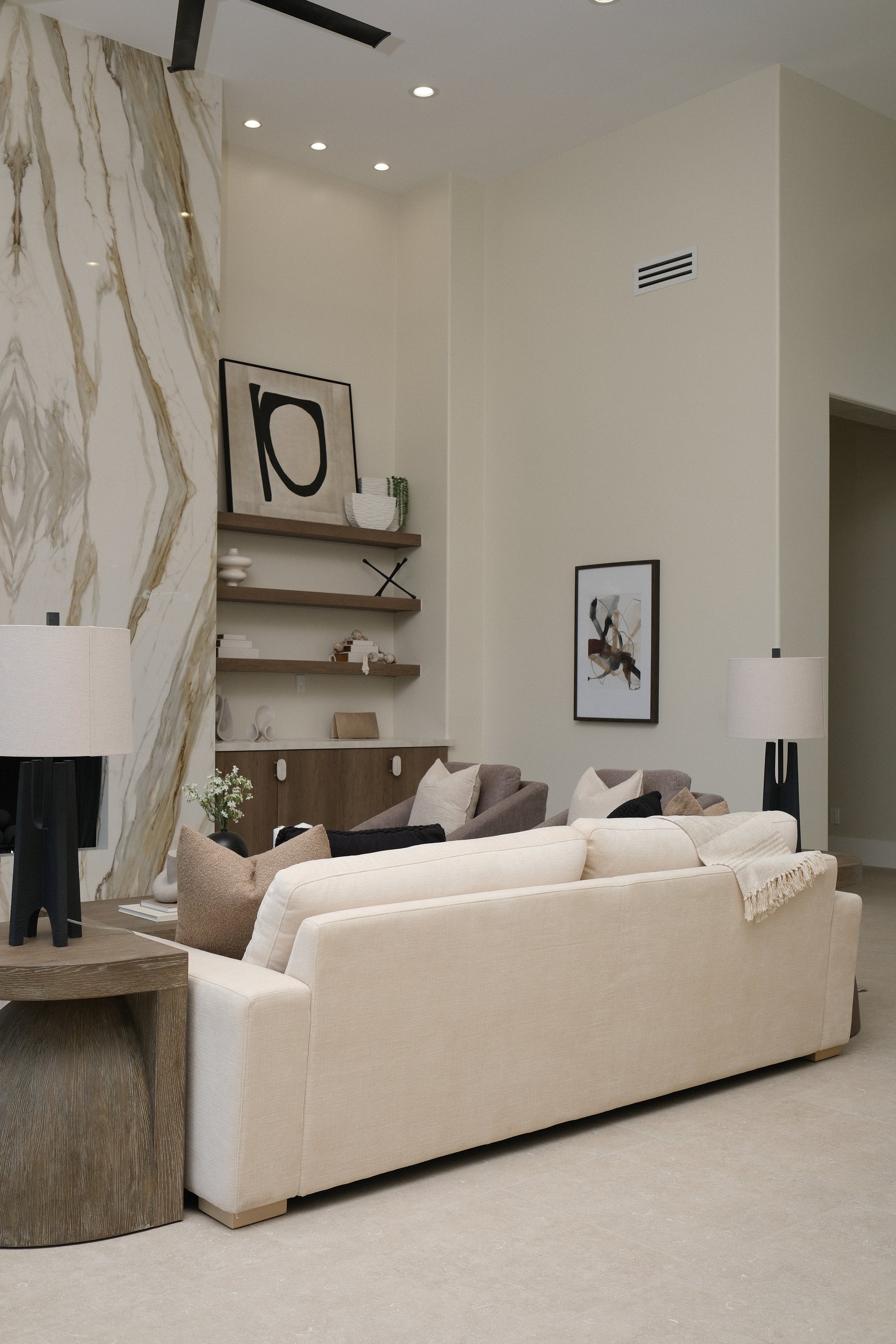 CREAM CHENILLE SOFA