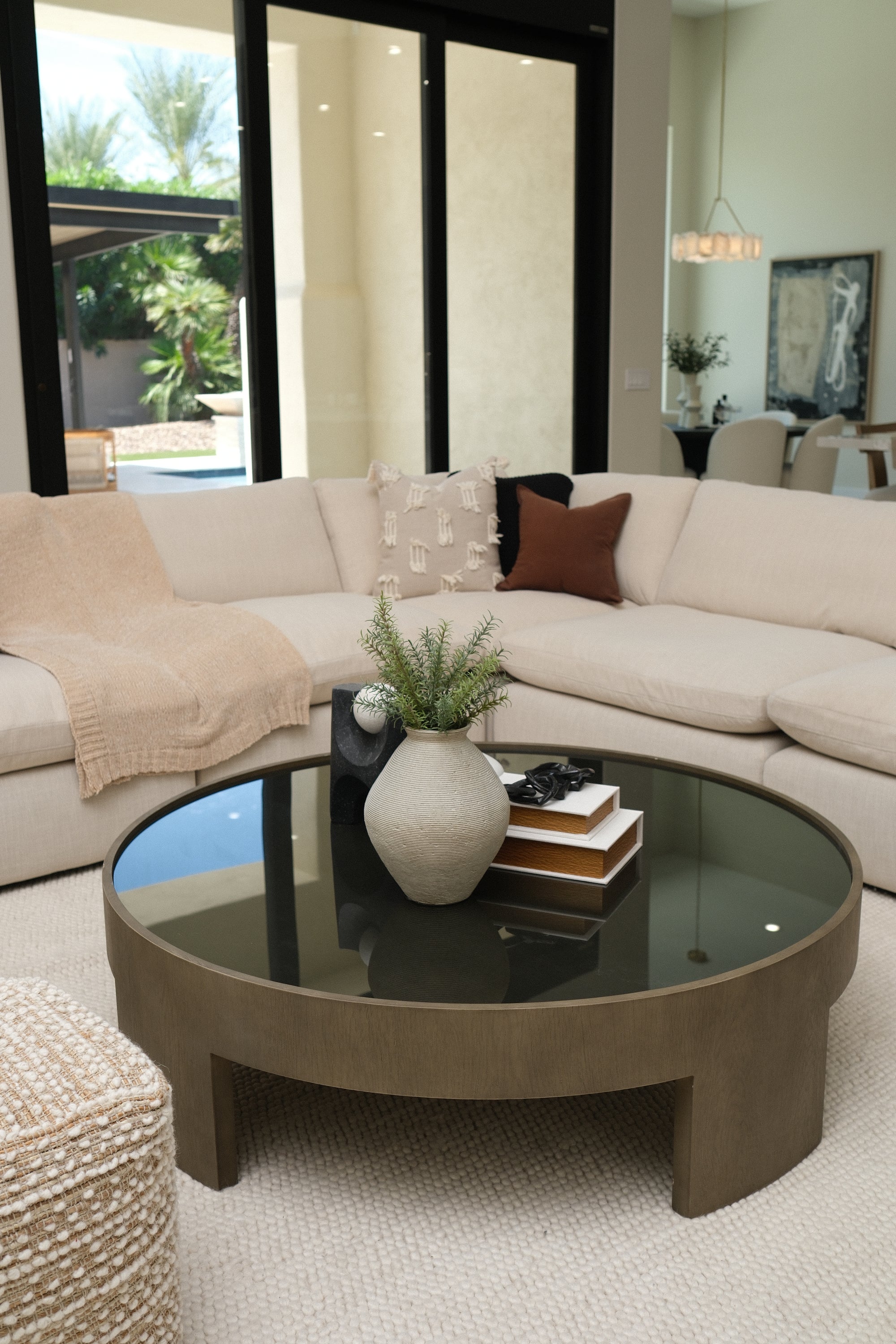 55"R LARGE ROUND COFFEE TABLE