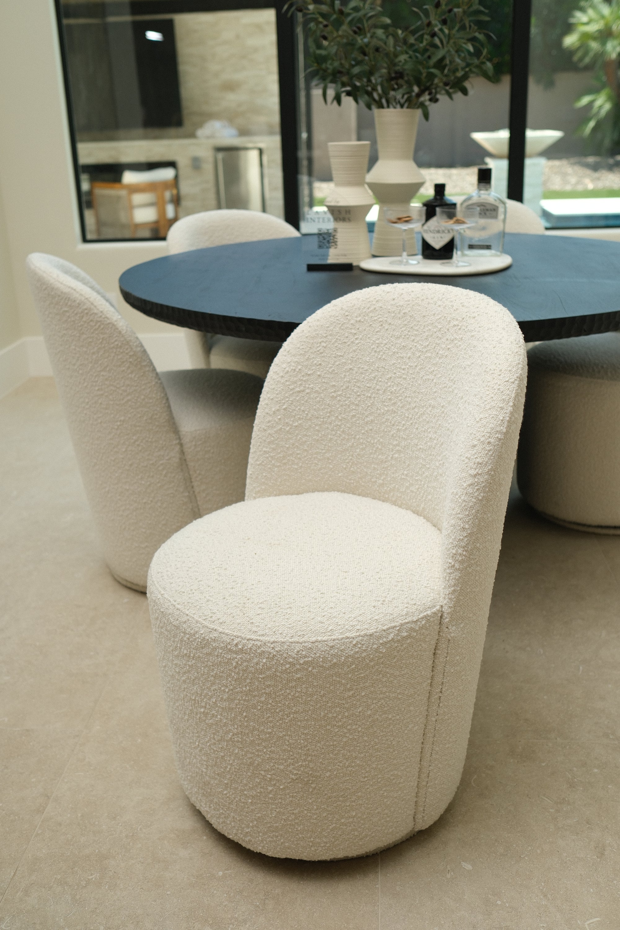 IVORY SWIVEL DINING CHAIR 2
