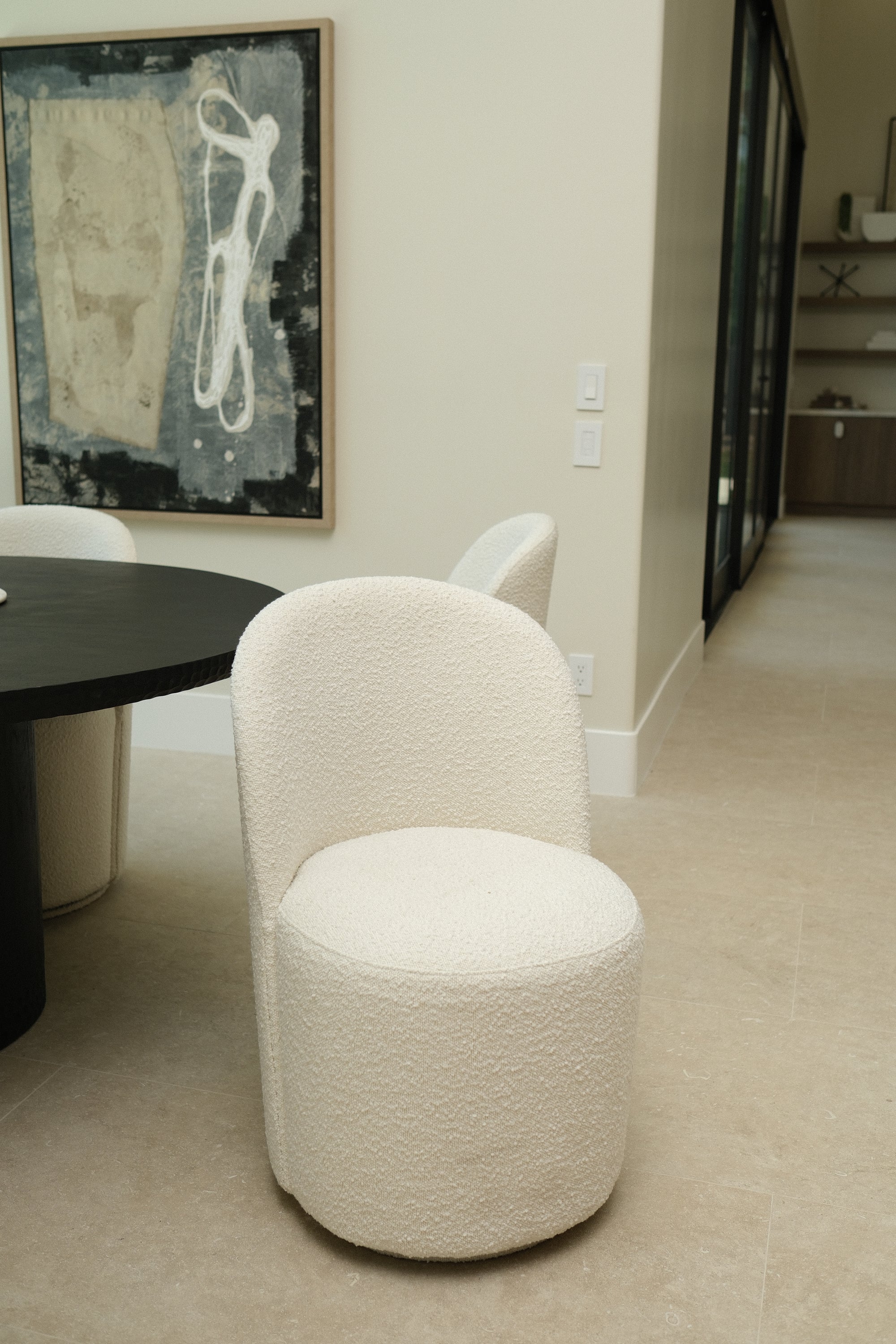 IVORY SWIVEL DINING CHAIR 2