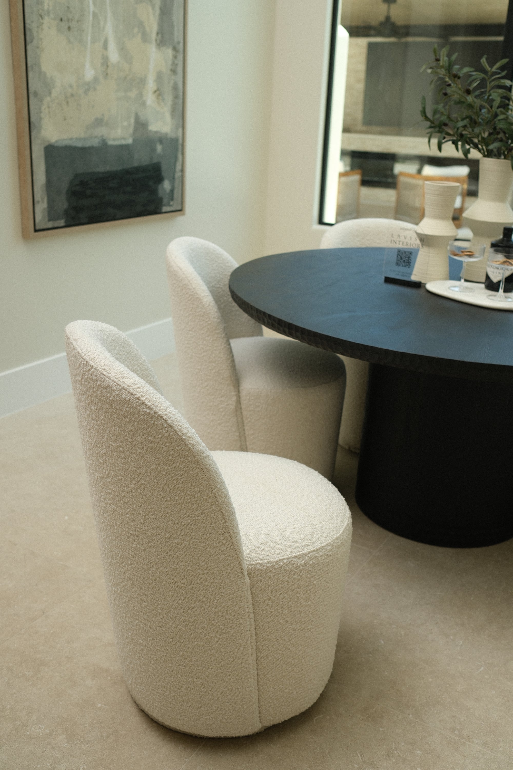 IVORY SWIVEL DINING CHAIR 2