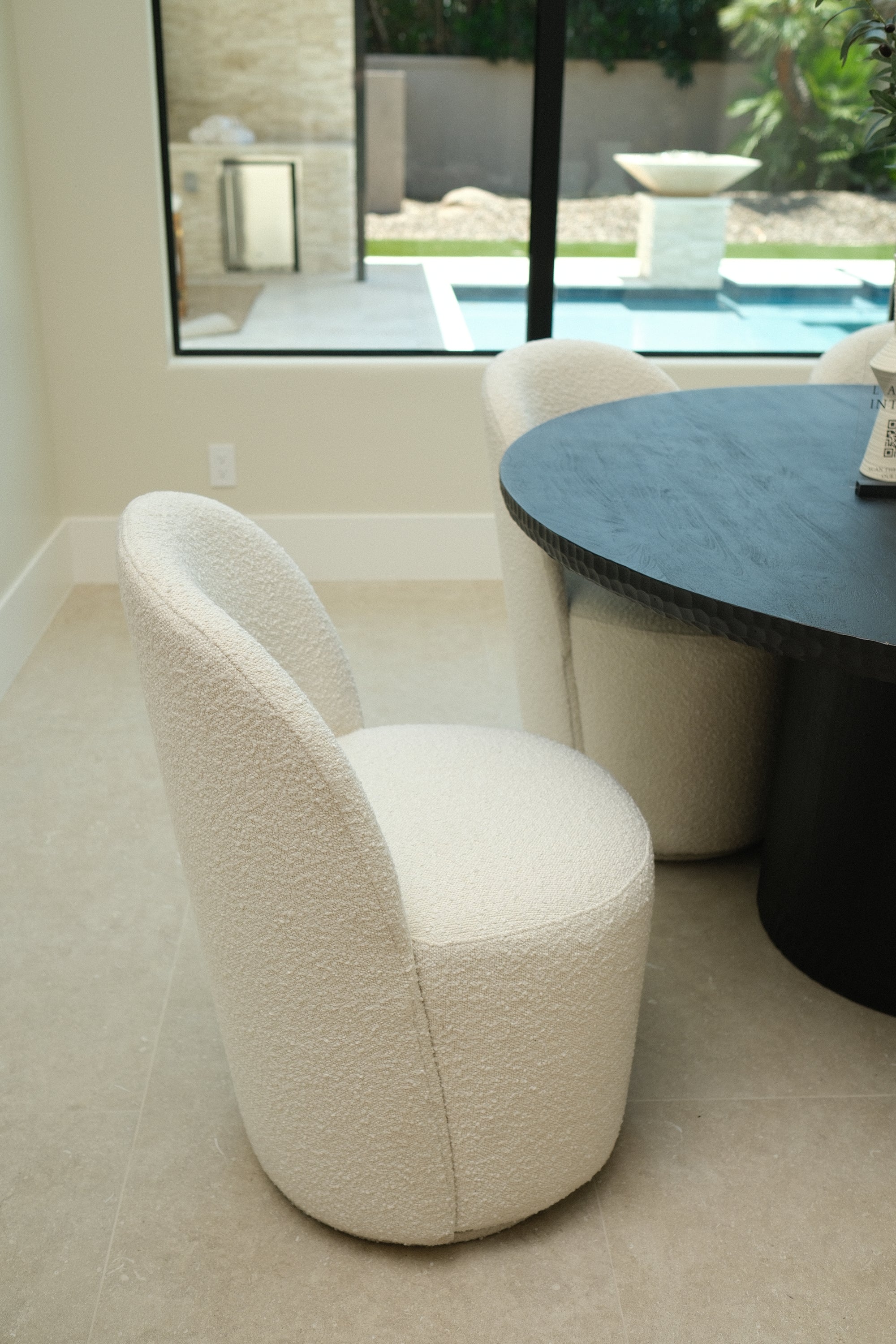 IVORY SWIVEL DINING CHAIR 3