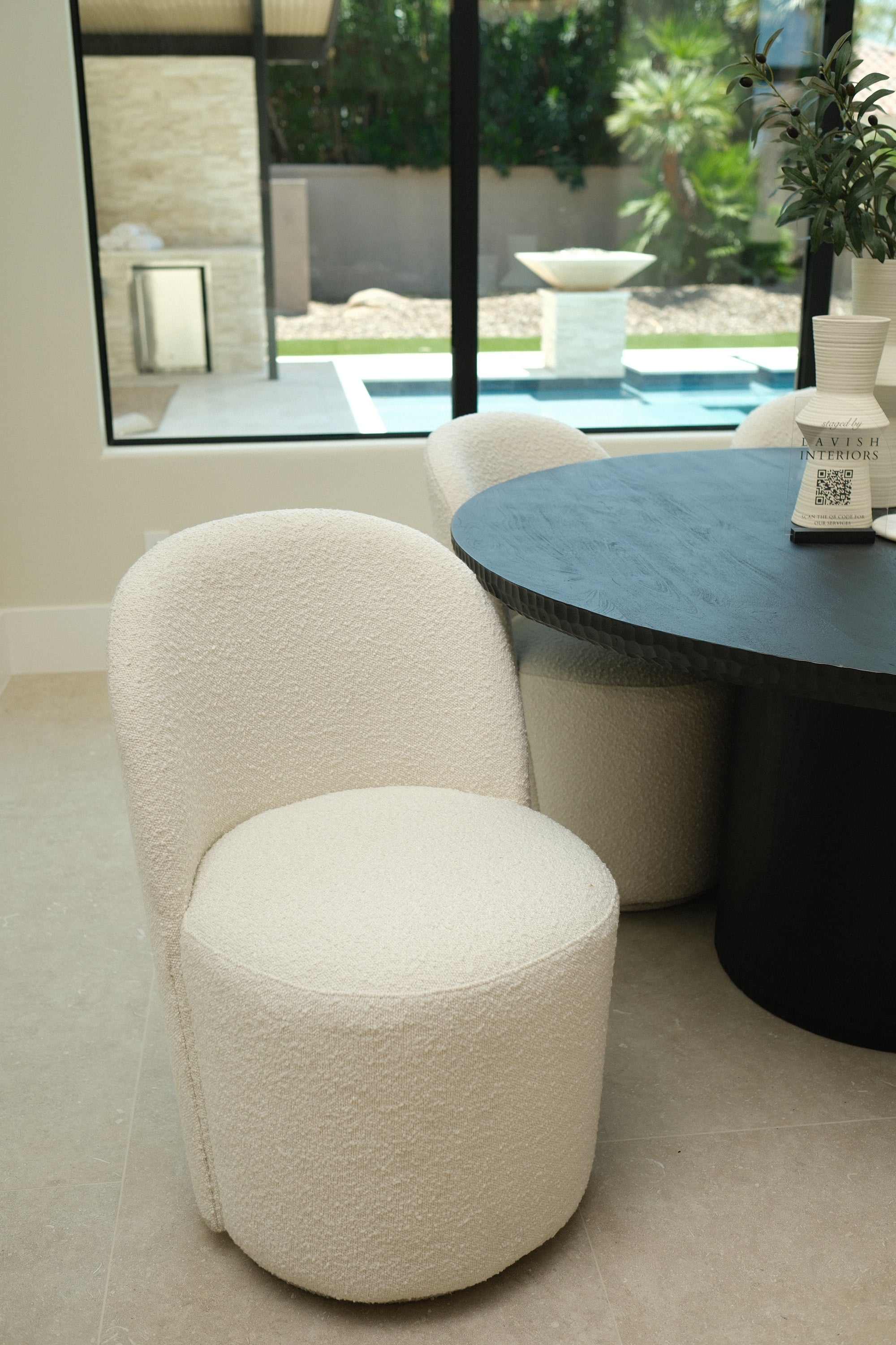 IVORY SWIVEL DINING CHAIR 3