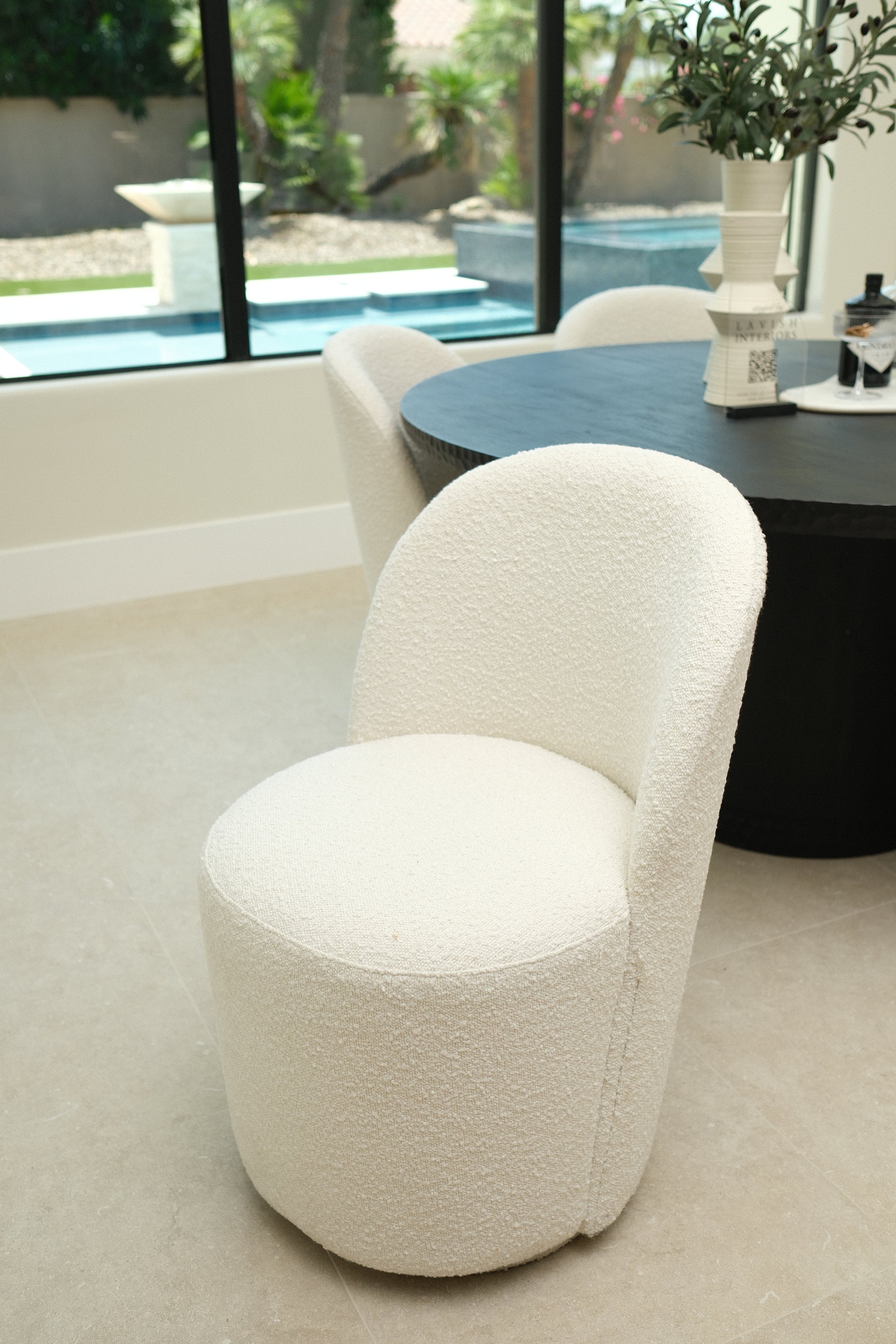 IVORY SWIVEL DINING CHAIR 3