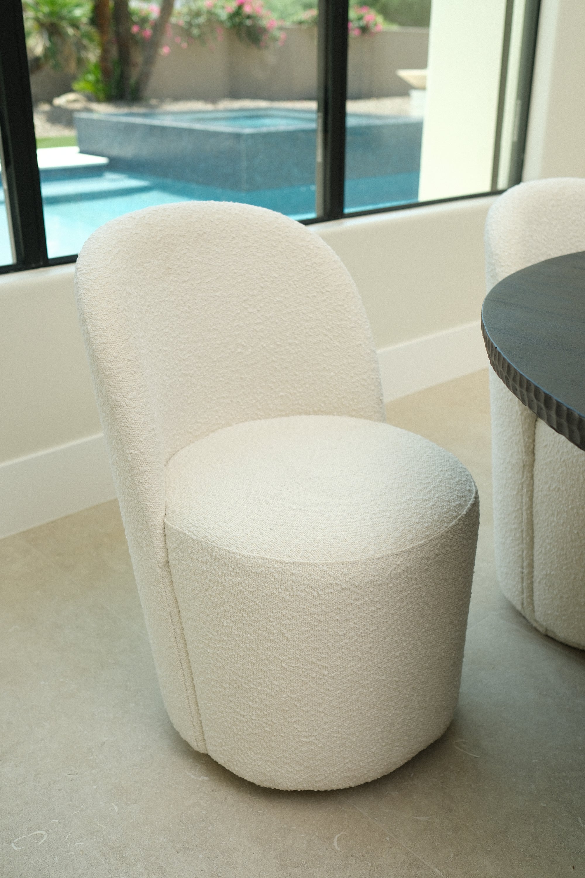 IVORY SWIVEL DINING CHAIR 4