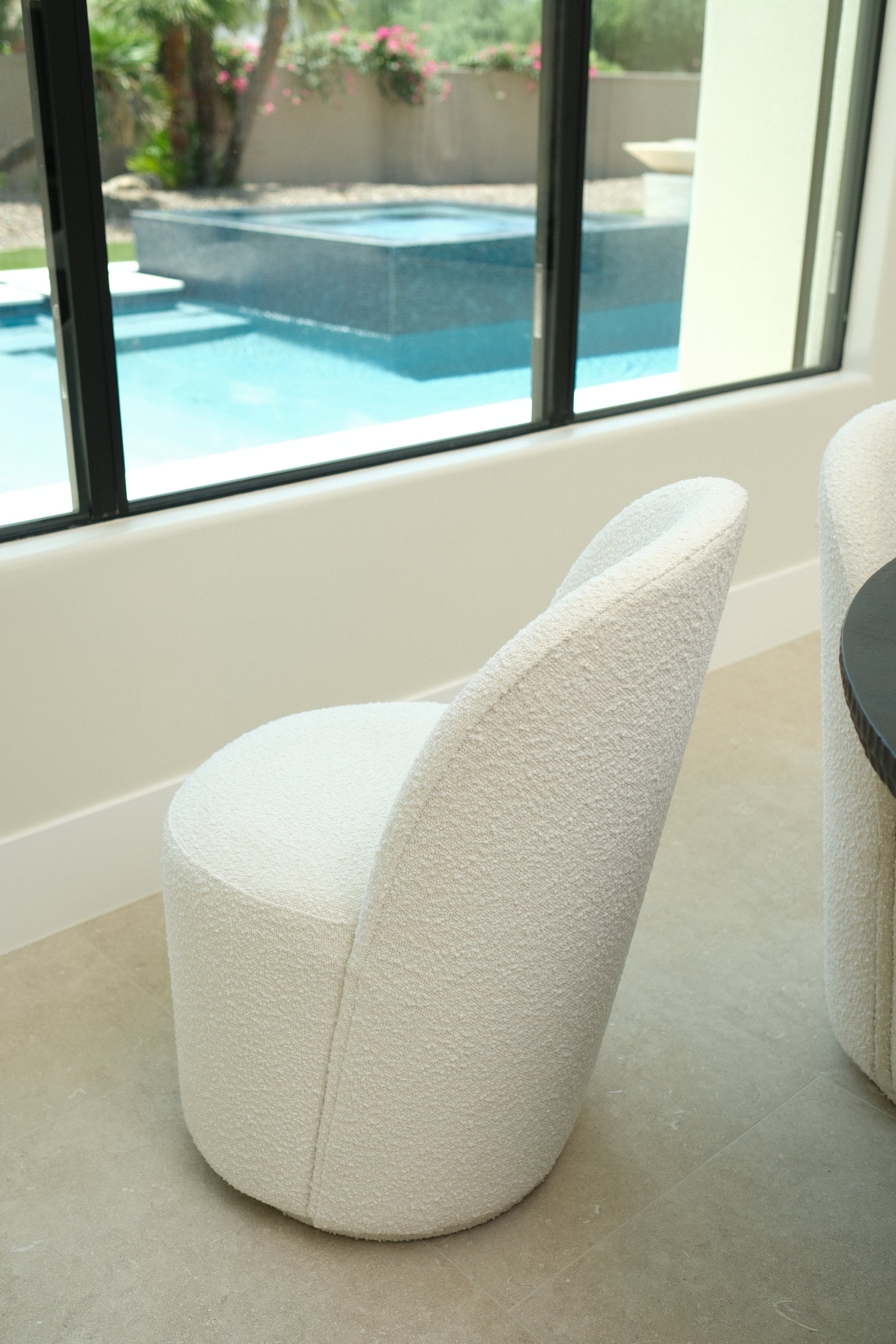 IVORY SWIVEL DINING CHAIR 4